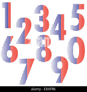 Halftone number alphabet font style. Stock Photo