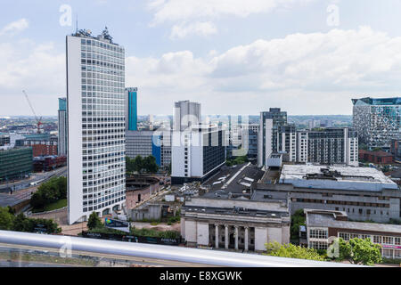 City skyline from the new Library - Birmingham Stock Photo