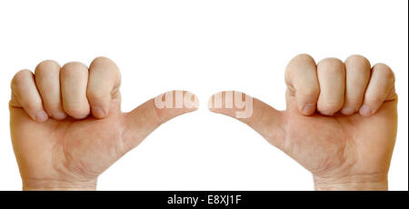 Two hands showing each other Stock Photo