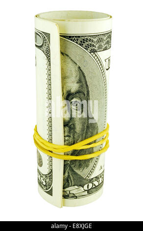 One hundred dollar bill roll Stock Photo