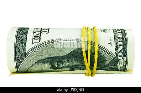 One hundred dollar bill roll Stock Photo