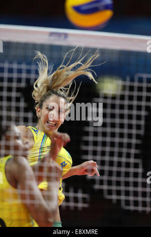 Milano, Italy. 11th Oct, 2014. Thaisa Menezes (BRA) Volleyball : FIVB Volleyball Women's World Championship Semi-finals match between United Staes 3-0 Brazil at Mediolanum Forum in Milano, Italy . © Takahisa Hirano/AFLO/Alamy Live News Stock Photo
