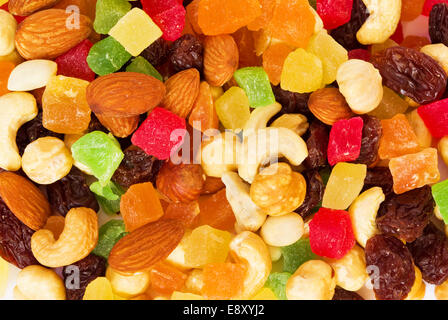 Dried tropical  fruits and nuts Stock Photo