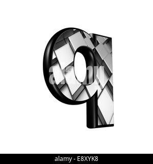 3d letter with architectural texture - q Stock Photo