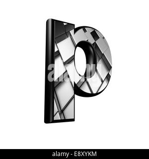 3d letter with architectural texture - p Stock Photo