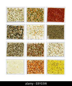Mineral decorative plaster samples Stock Photo