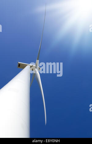 Wind mill park with clear blue sky Stock Photo - Alamy