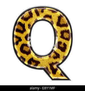 3d letter with panther skin texture - Q Stock Photo