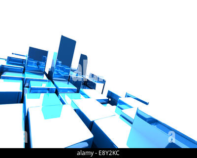 abstract urban background of 3d blocks Stock Photo