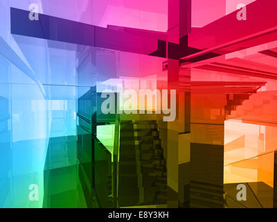 conceptual architecture, open space of colors Stock Photo