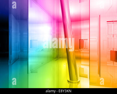 conceptual architecture, open space of colors Stock Photo