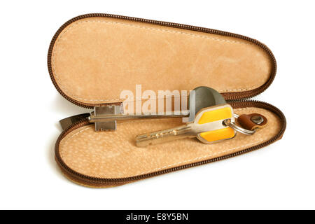 Leather case for keys Stock Photo