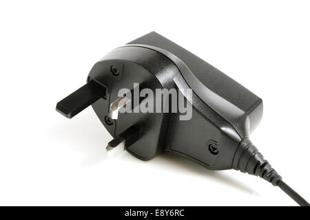 Black power plug UK type Stock Photo