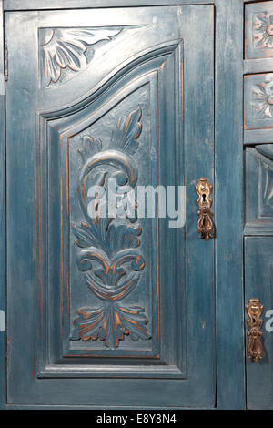 shabby chic art nouveau sideboard blue Stock Photo