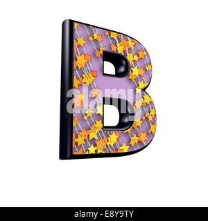 3d letter with decorative star texture - b Stock Photo