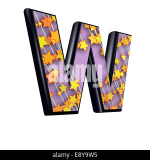 3d letter with decorative star texture Stock Photo