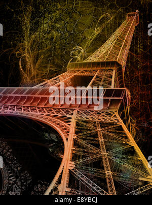 Eiffel tower on yellow background. 3d illustration Stock Photo - Alamy