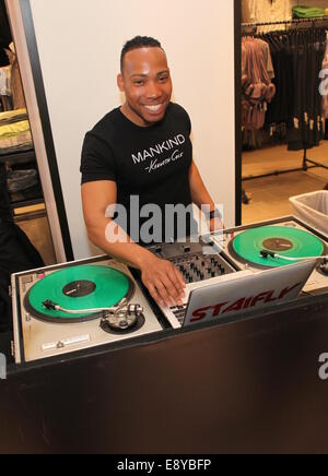 Designer Kenneth Cole and Editor-in-Chief Bill Phillips of Men's Health magazine kick off the nationwide search for The Ultimate Guy at Macy's Herald Square  Featuring: DJ Staifly Where: New York, United States When: 12 Apr 2014 Stock Photo