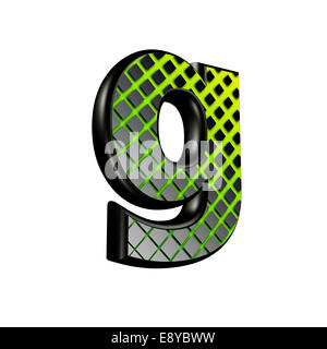 3d letter with green futuristic texture - G Stock Photo