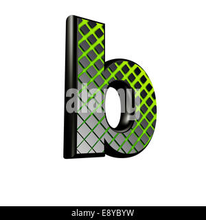 3d letter with green futuristic texture - B Stock Photo