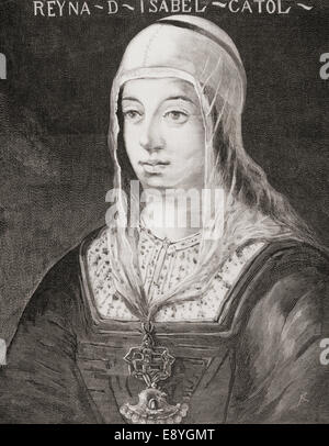 Isabella I of Castile, 1451 – 1504, aka Isabella the Catholic. Queen of Castile and León. Stock Photo