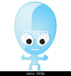 Cute blue alien mascot character cartoon vector icon illustration 2084151  Vector Art at Vecteezy