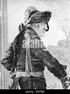 Frederick II the Great (1712-1786). King of Prussia. Drawing by Adolph Menzel (1815-1905). Engraving. Artistic Illustration, 188 Stock Photo