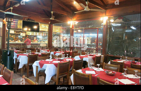restaurant, historic port indoor market, Montevideo, Uruguay Stock Photo