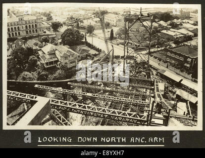 Title: Looking down from the top of the northern ancilliary arm of the Story Bridge Brisbane ca. 1938   Collection: APE-75 Story Stock Photo