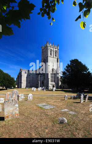 Summer view over Christchurch Priory, Christchurch town, Dorset County; England, Britain, UK Stock Photo