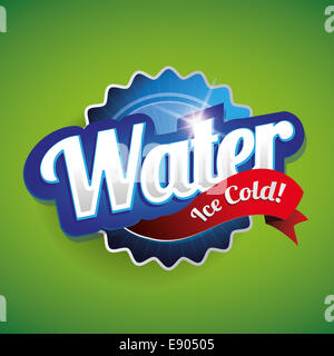 Drinking and Water Label vector green Stock Photo