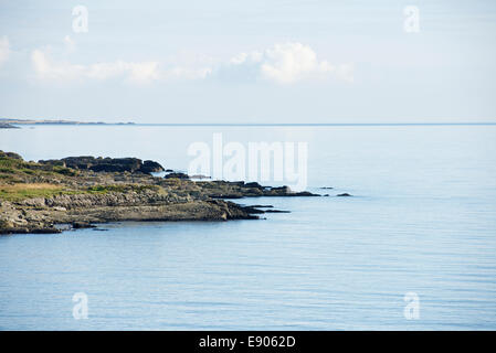 Rocky shoreline, Auchenlarie, Galloway, Scotland. Stock Photo