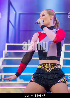 Rapper Iggy Azalea performs on stage at the 2014 iHeartRadio Music Festival Village Stock Photo