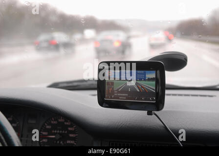 Navigation system in a car Stock Photo