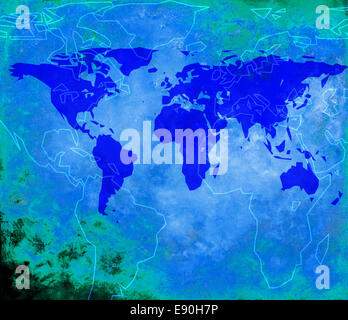 Old World Map On Parchment Stock Photo - Alamy