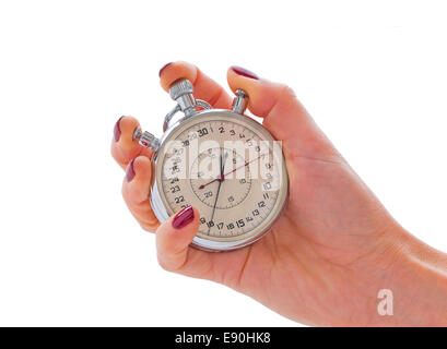 Stop-watch in a hand Stock Photo