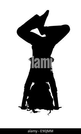 silhouette of the girl Stock Photo
