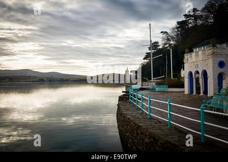 Winter scene at Portmeirion in Wales Stock Photo