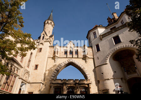 Sigmaringen Castle, princely castle for the Princes of Hohenzollern-Sigmaringen in Sigmaringen, Baden-Württemberg, Germany Stock Photo