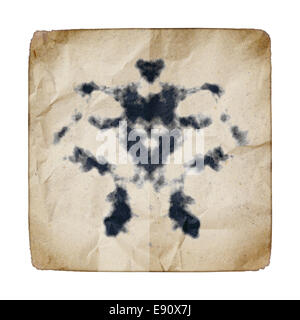 old paper with Rorschach graphic Stock Photo