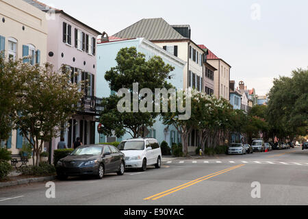 Private homes in the historic district of downtown Charleston, South Carolina Stock Photo