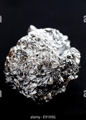 An aluminum foil ball. Stock Photo