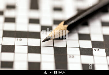 Crossword puzzle and a pencil Stock Photo