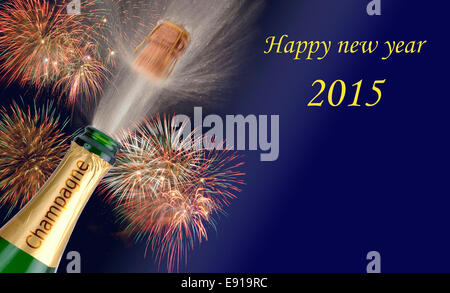 popping champagne at new year firework 2013 Stock Photo - Alamy