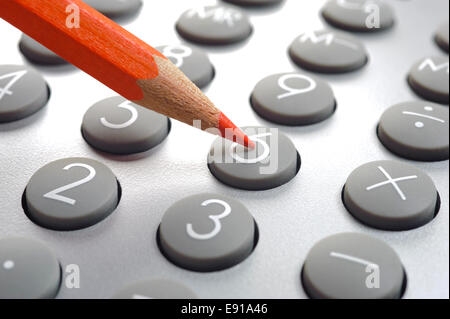 financial business calculation with calculator Stock Photo