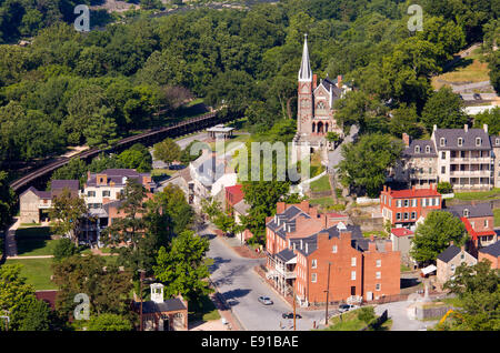 Aerial view Harpers Ferry national park Stock Photo