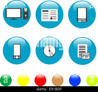 Home electronics and equipment icons. Stock Photo