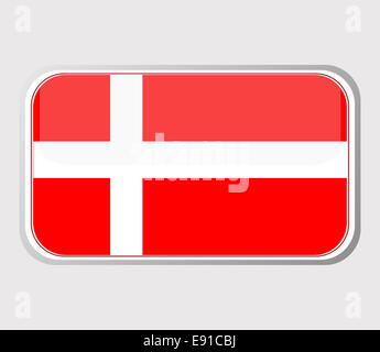 Flag of denmark in the form. Stock Photo