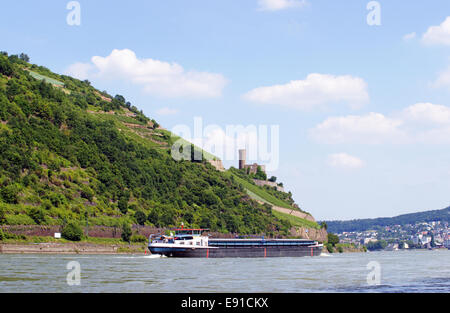 Castle at the Rhine River - Germany Stock Photo