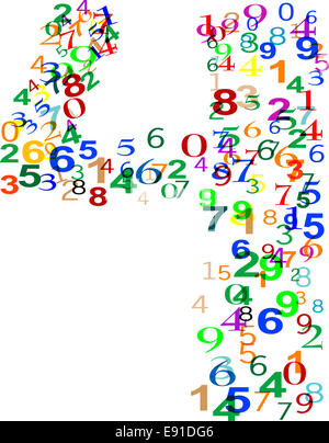 Number 4 Four made from colorful numbers Stock Photo